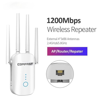 خرید 1200 مگابیت بر ثانیه تکرار کننده وای فای قدرتمند 2.4G/5GHz با برد بلند Wifi Extender 802.11ac online manufacture
