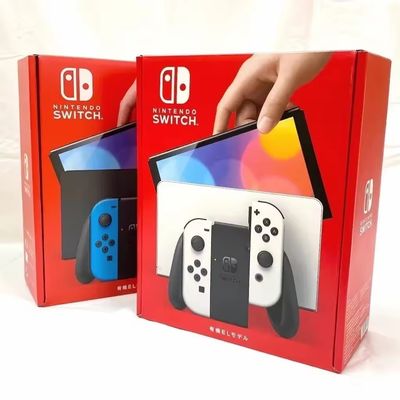 خرید کنسول 32GB OLED با آبی نئون و 3000 بازی داخلی برای Nintendo Switch کنسول کنترل کنسول شارژر کابل برق شامل online manufacture