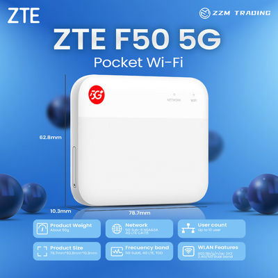 خرید اصلی جدید غیر قفل شده ZTE F50 5G روتر جیبی وای فای 1.6Gbps SA/NSA 5G Hotspot Mobile Pocket Mini WiFi Router online manufacture