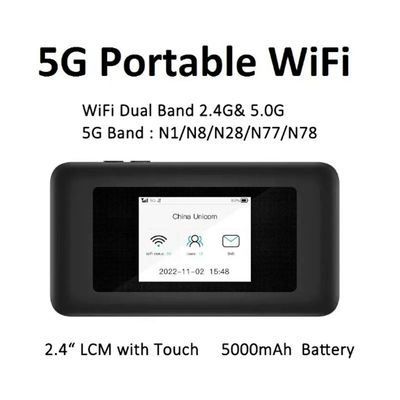 خرید 5000mAh 5G Dual-Band Pocket Router WiFi 6 Hotspot with SIM Slots 72H Streaming for Travel & Remote Work online manufacture
