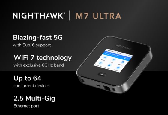 خرید NIGHTHAWK M7 Ultra M7500 5G MmWave WiFi 7 با سرعت 5.8 گیگابیت بر ثانیه با روتر هات‌اسپات موبایل اترنت 2.5G online manufacture